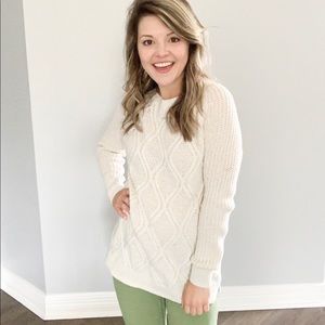 White Sweater with Gold Accents